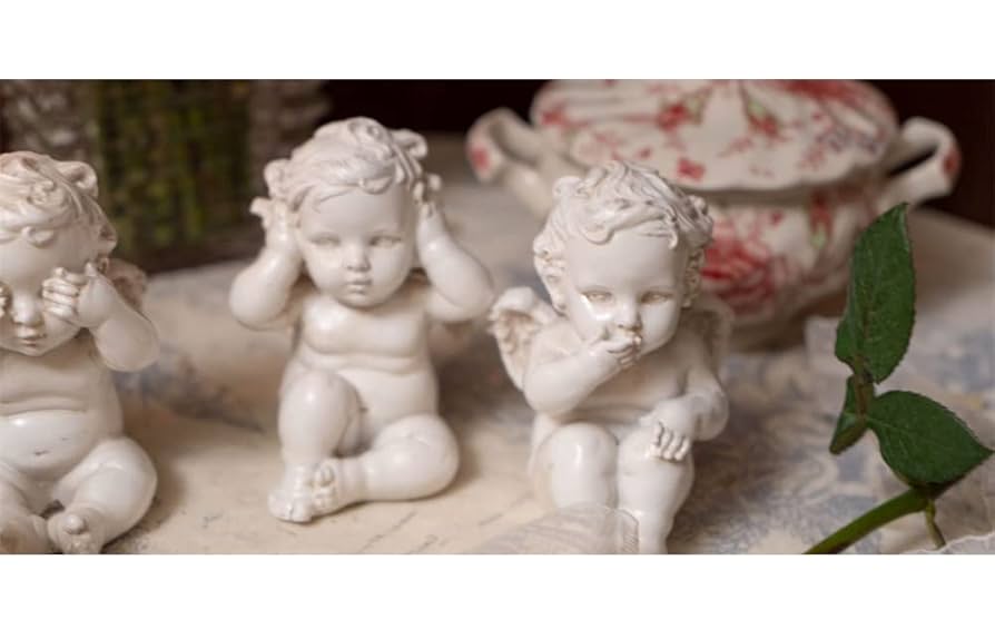 Amazon.co.jp: gannbarou かわいい 天使 オブジェ 見ざる 言わ